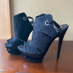 Jessica Simpson Black Double Platform Heels 6-1/2